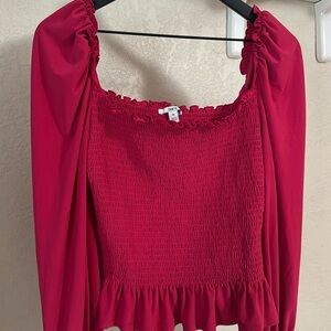 Bar III Pink Ruffled Blouse